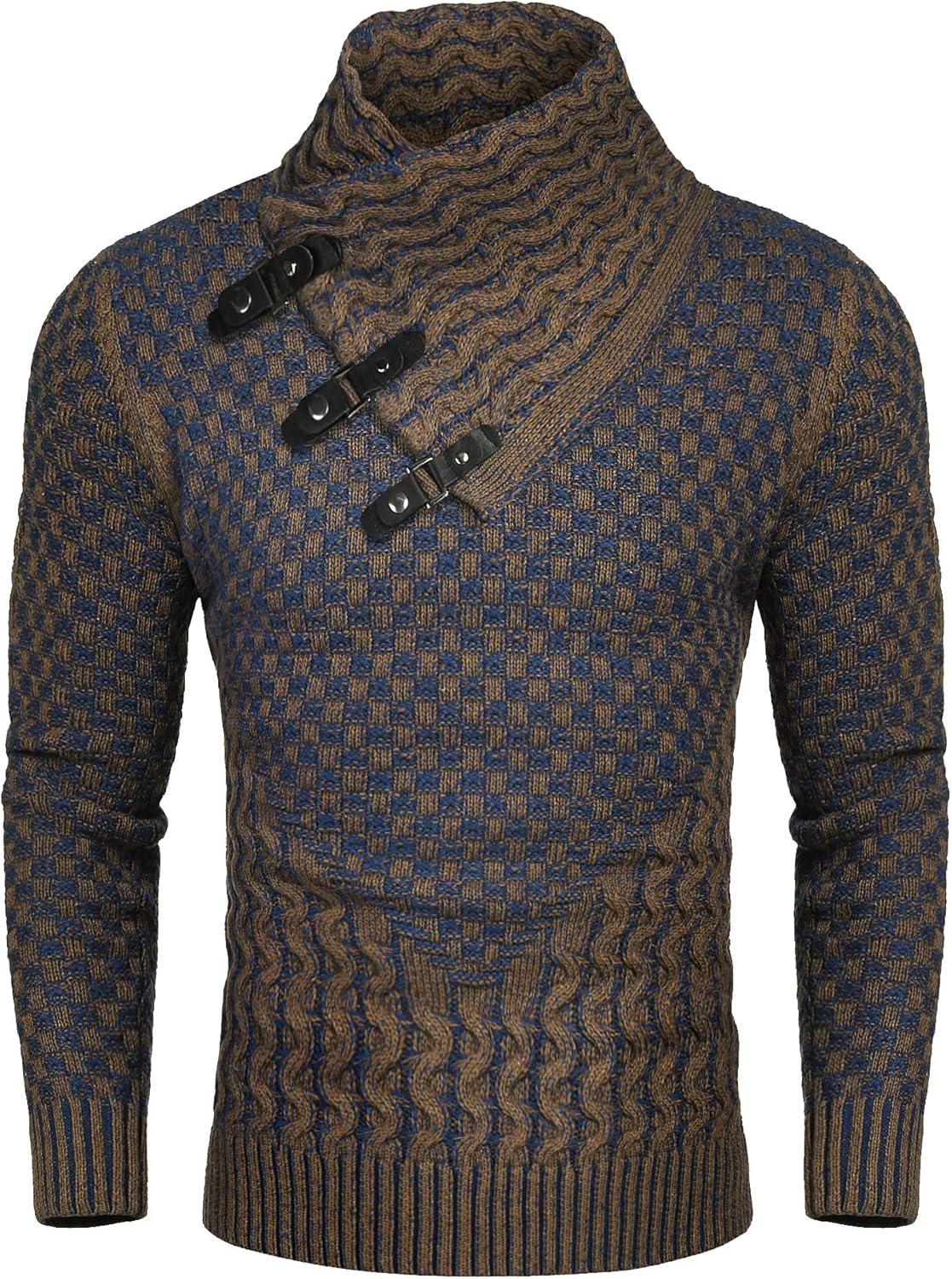 COOFANDY Men's Knitted Turtleneck Sweater, Special Long Sleeve Slim Fit Sweater,...