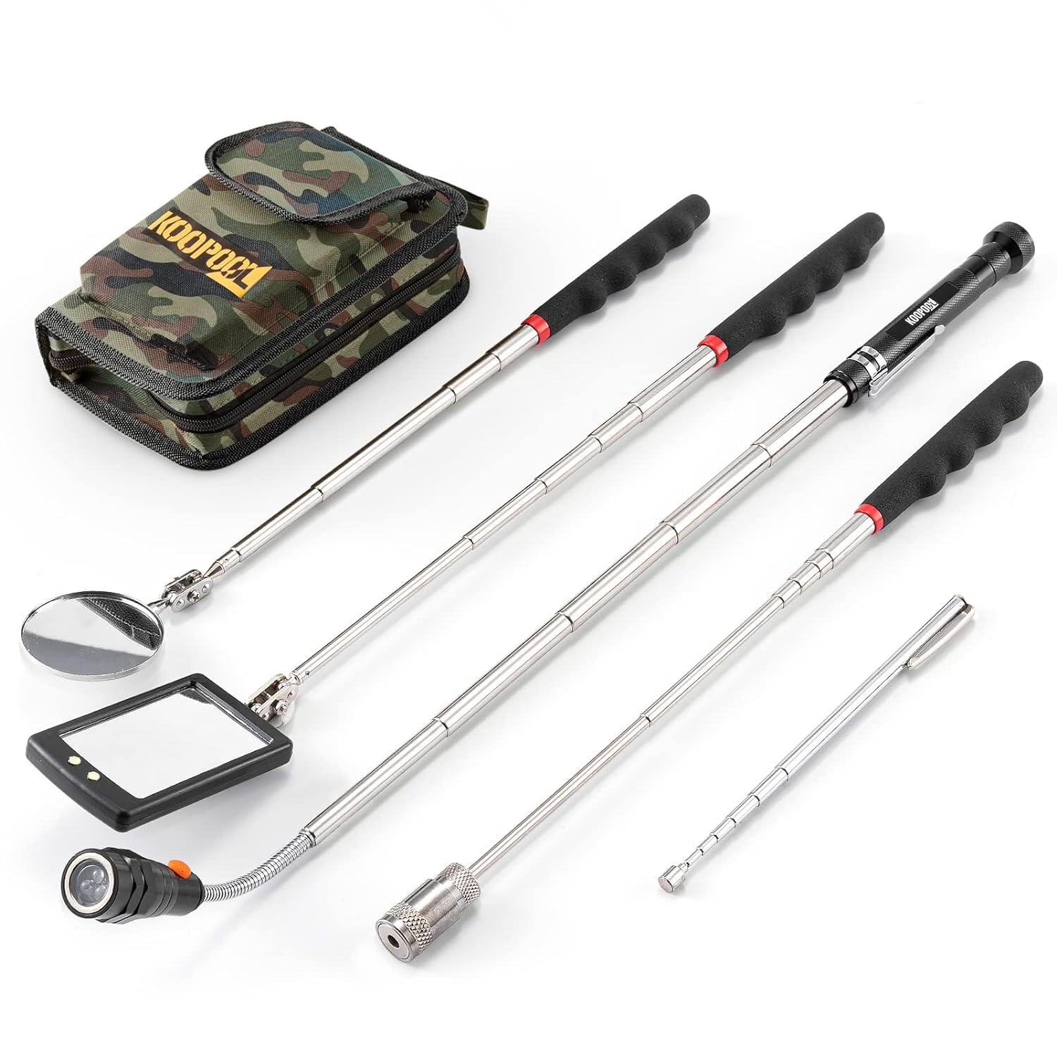 Telescoping Magnetic Pickup Tool Set, Special Extendable Magnet Flashlight with...
