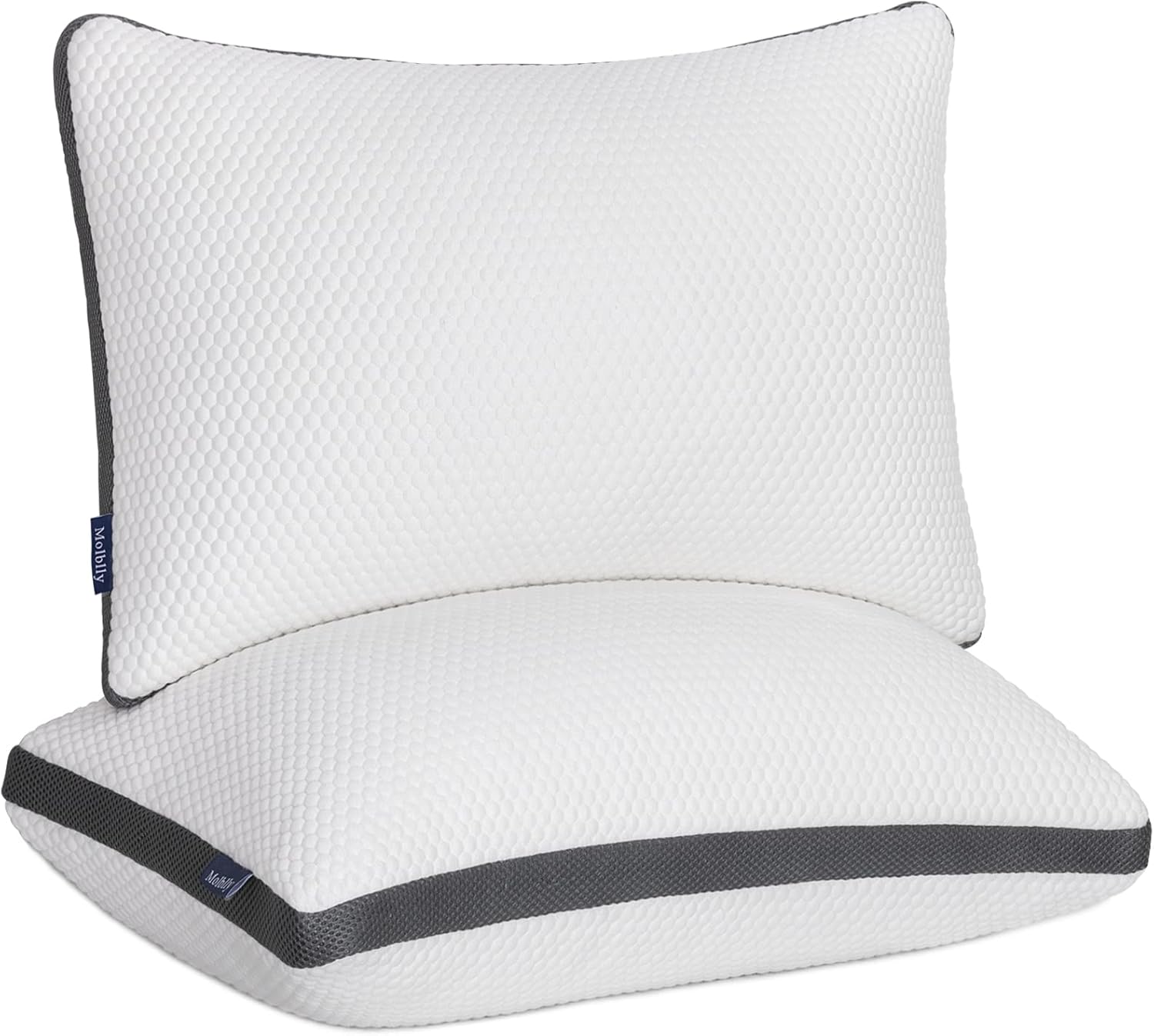 Molblly Pillows 2 Pack Shredded Memory Foam Pillow, Cooing Pillows for Sleeping,...