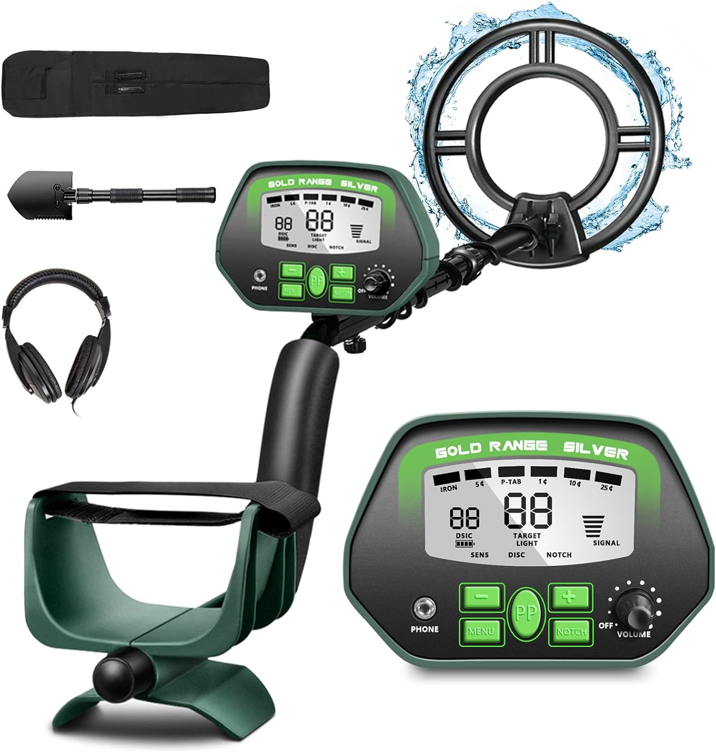 Metal Detector for Adults Professional - IP68 Waterproof Metal Detector, High Ac...