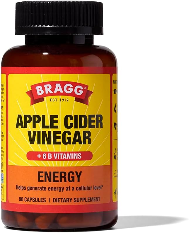 Bragg Apple Cider Vinegar True Energy Capsules, Special Energy Supplement With 6...