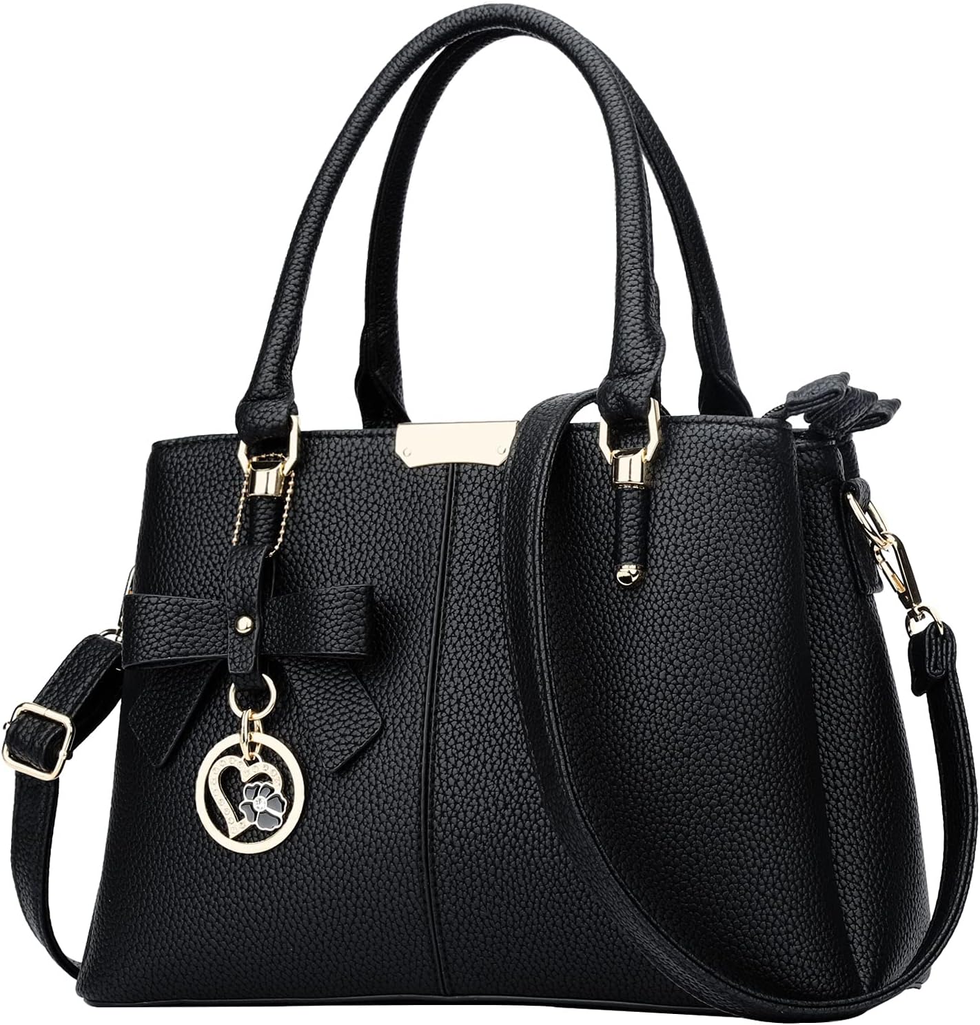 KKXIU 3 Zippered Compartments Purses and Handbags for Women Top Handle Satchel S...