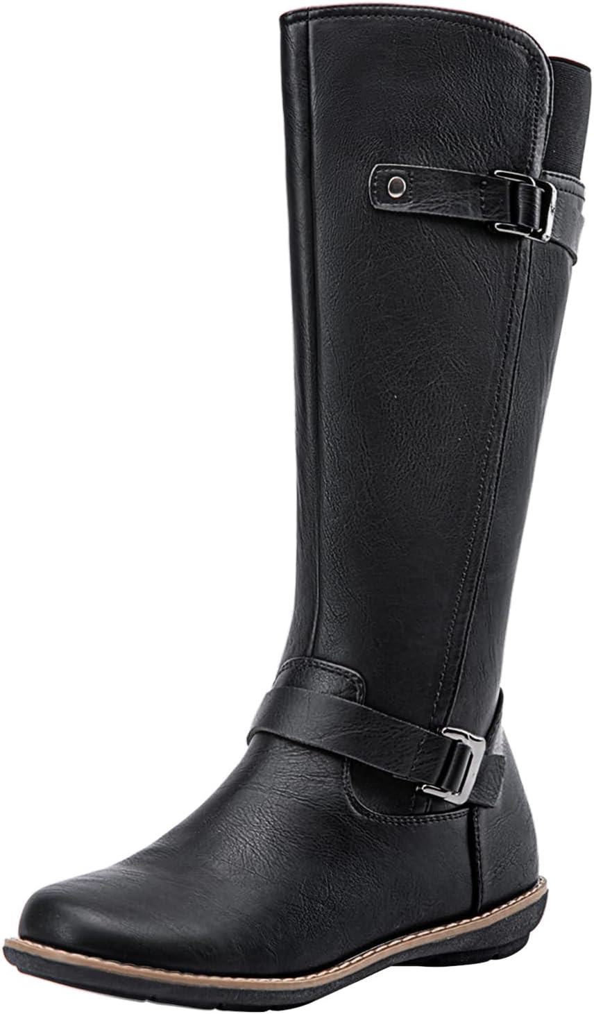 Jeossy Women's Knee High Boots, Special Flat Riding Boots with Buckle, Innovativ...