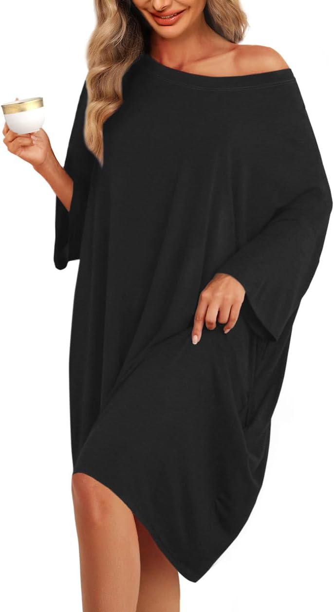 KFUBUO Plus Size Nightgowns, Special Sleep Tshirts Dress for Comfortable Sleepwe...