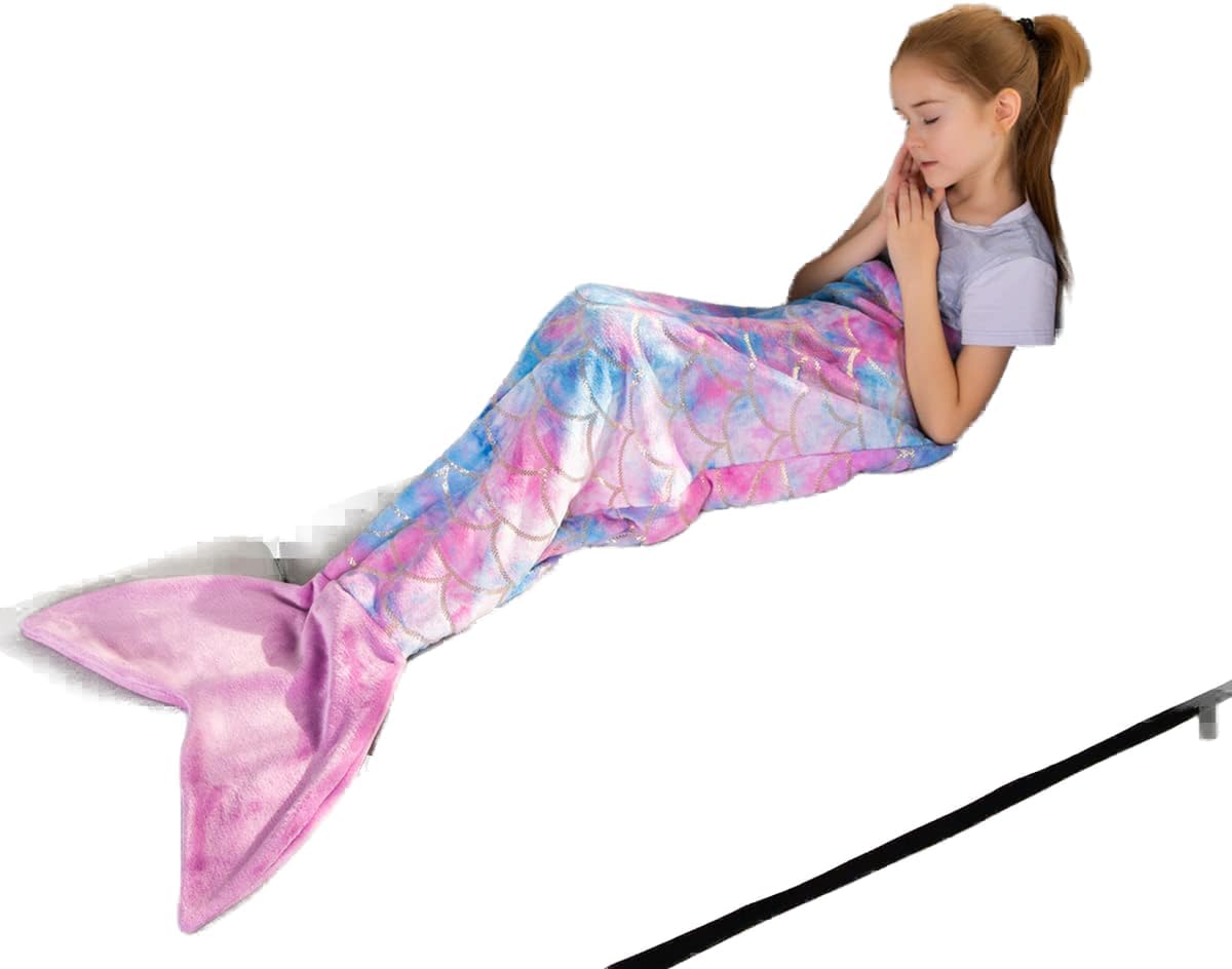 Mermaid Tail Blankets, Special Wearable Cozy Blanket, Innovative Soft Flannel Bl...