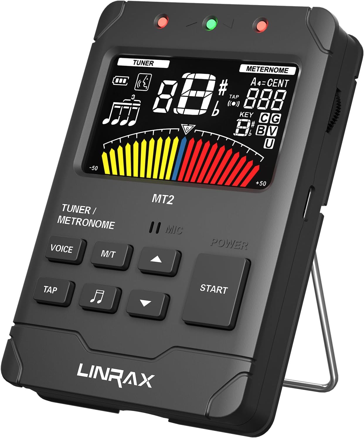 Linrax MT2 Rechargeable Metronome Tuner, Special 3 in 1 Digital Metronome Tuner...