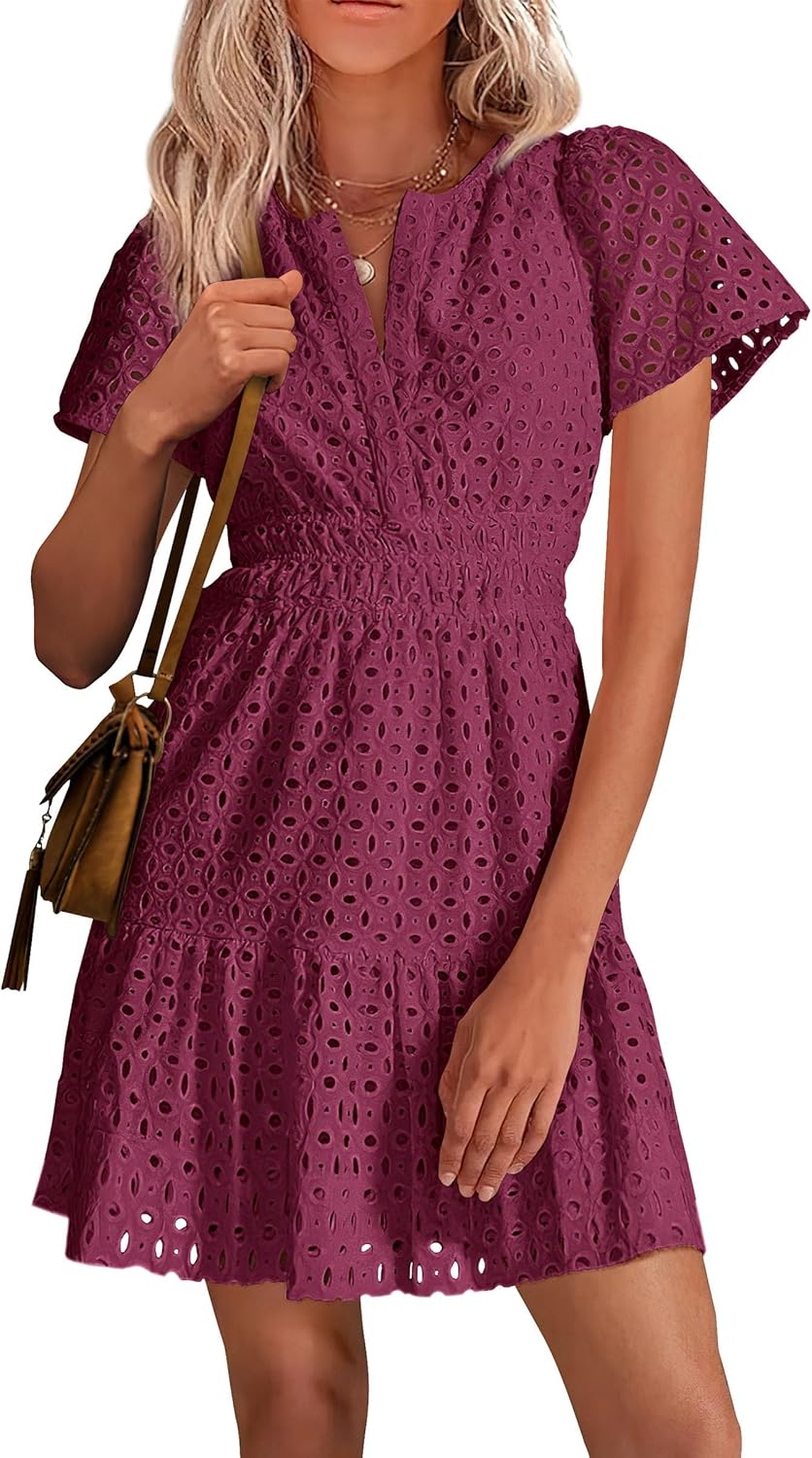 PRETTYGARDEN Womens 2024 Summer Dress, Special Short Dress with V Neck, Innovati...