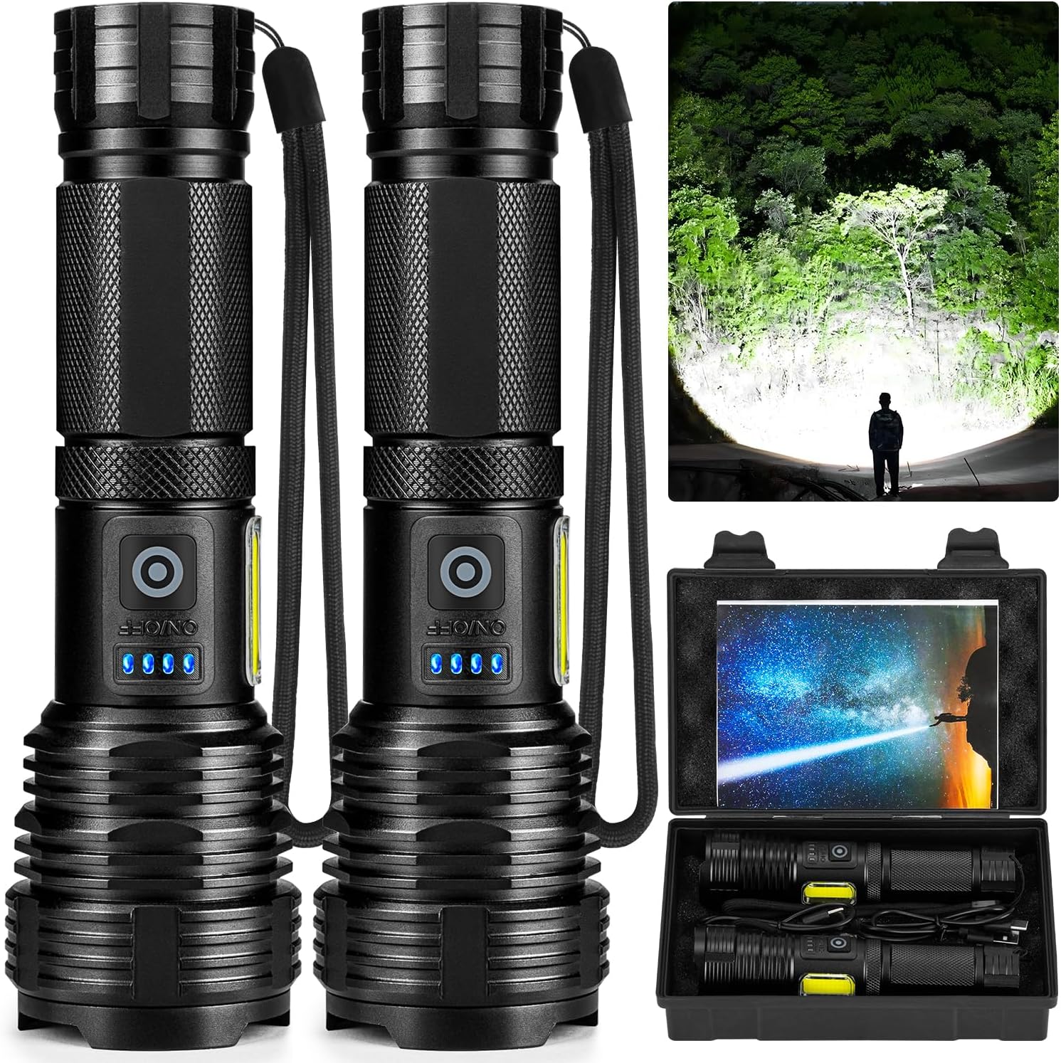 Flashlights LED High Lumens Rechargeable, 990,000...