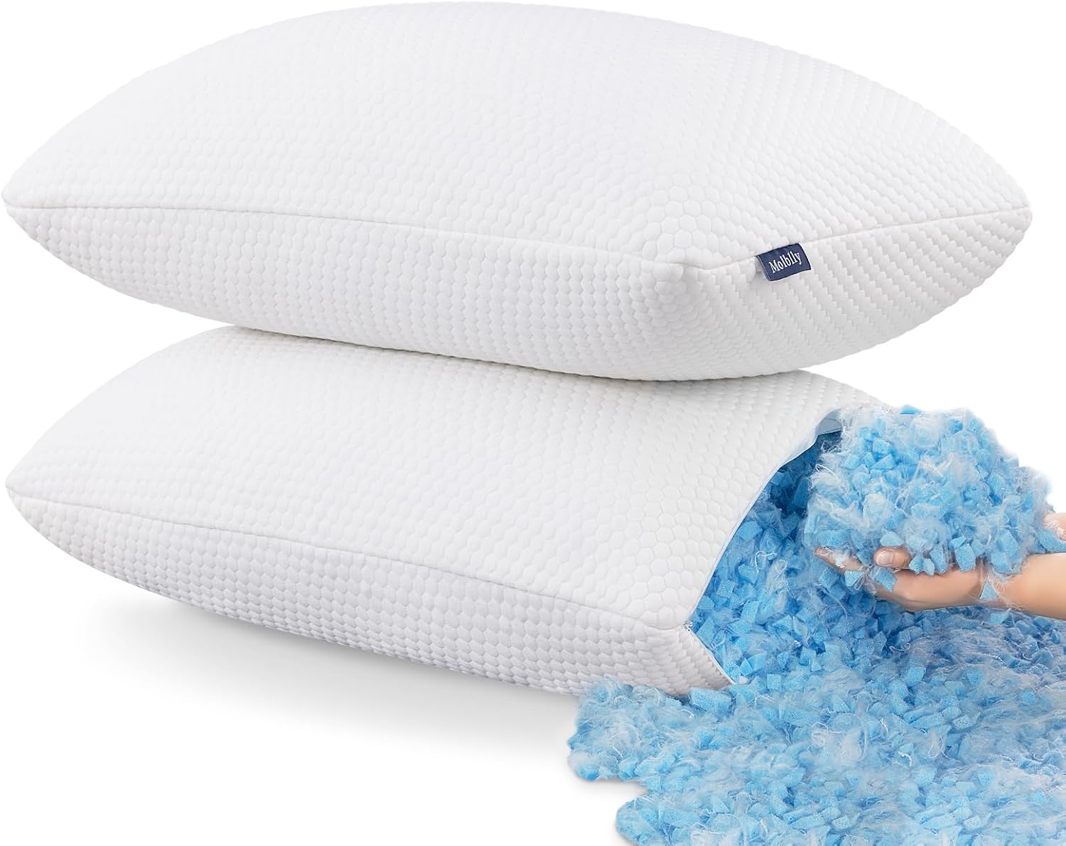 Molblly Sleeping Pillows,Shredded Memory Foam Pillow,Best Orthopedic Sleeping Pi...