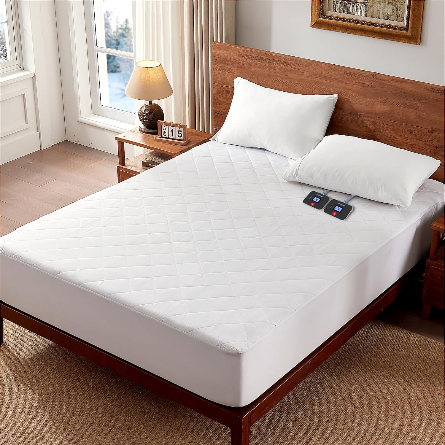 Westinghouse Cal King Size Heated Mattress Pad, Luxury Bed Warmer with Quilted E...