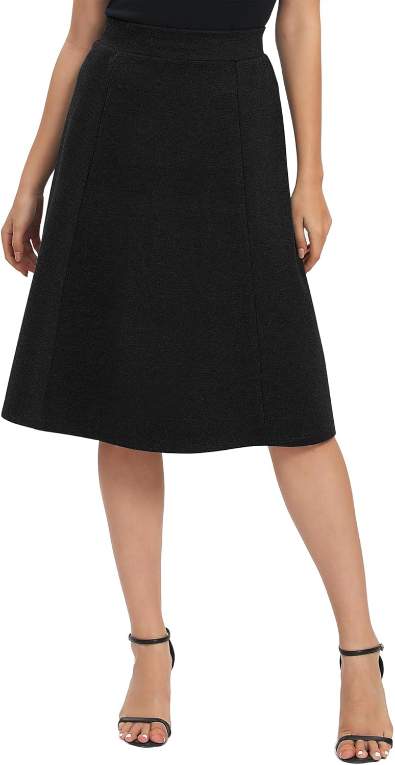 Urban CoCo Women's A-Line Skirt, Special Elastic High Waist Flare Work Skirt, In...