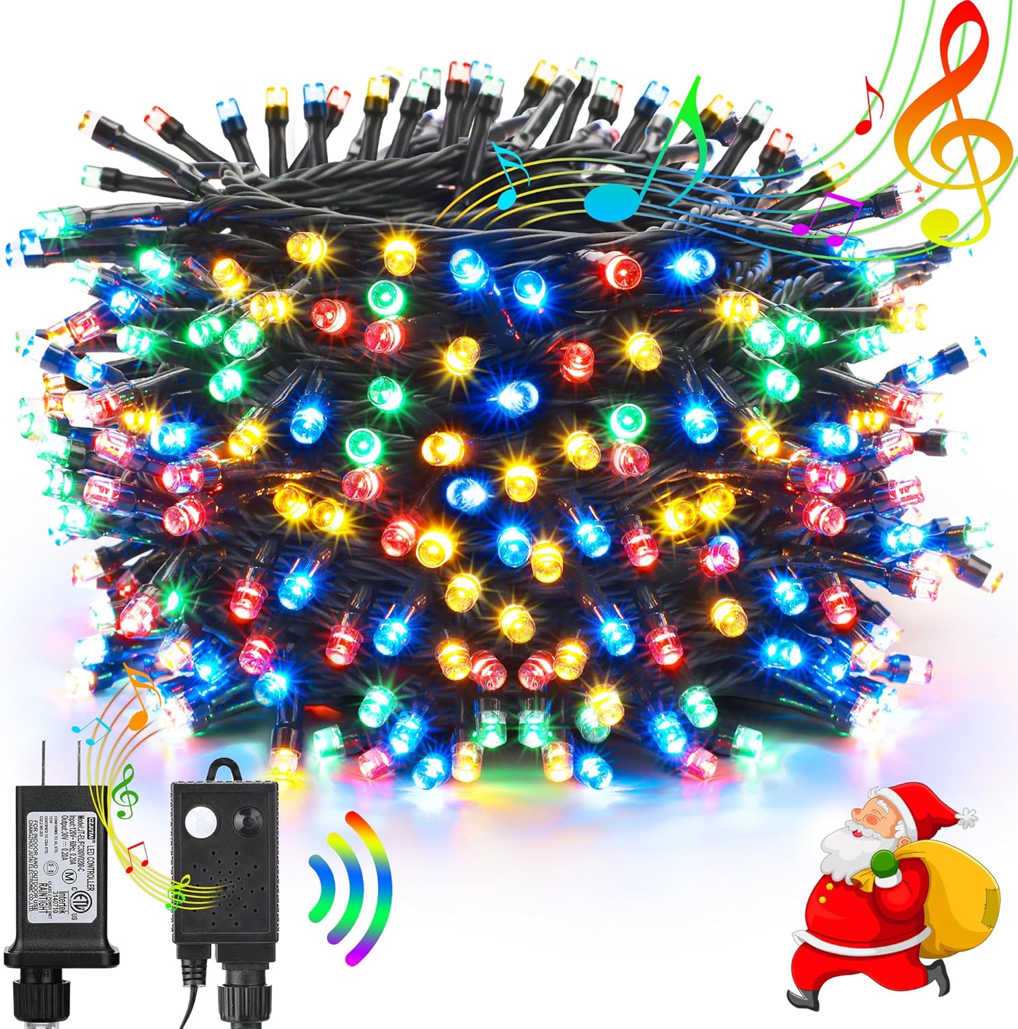 Toodour Led Christmas Lights Outdoor, 131FT 350 LED Indoor String Lights with Mu...