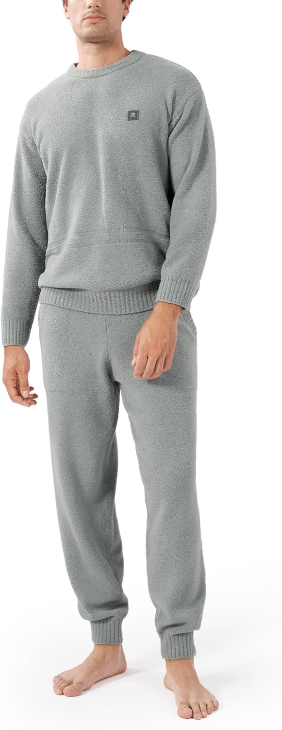 DAVID ARCHY Men's Sleepwear, Special Plush Fleece Warm Cozy Long Sleeve Top, Inn...