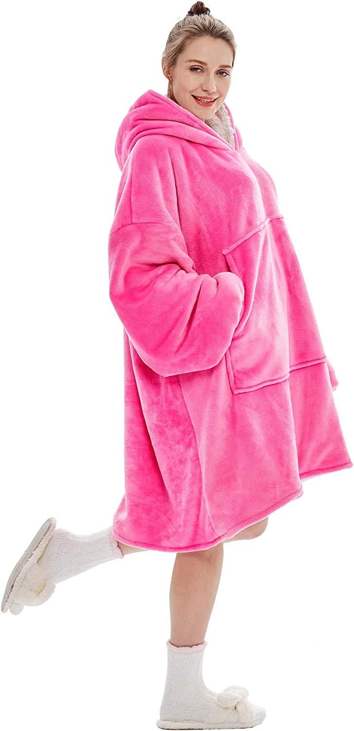 Seogva Oversized Sherpa Hoodie, Wearable Hoodie Sweatshirt Blanket, Super Soft W...