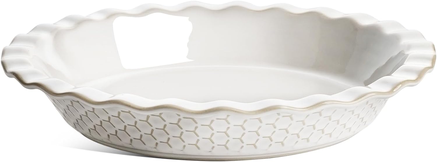 LE TAUCI Pie Pans for Baking 9 Inch, Ceramic Pie Plate for Apple Pie, Round Baki...