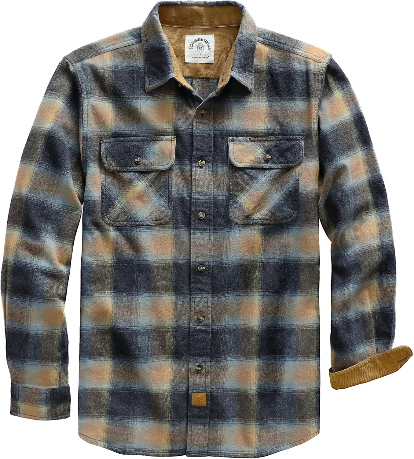 Dubinik® Mens Flannel Shirt, Special Long Sleeve Button Down Plaid Shirt, High-Q...