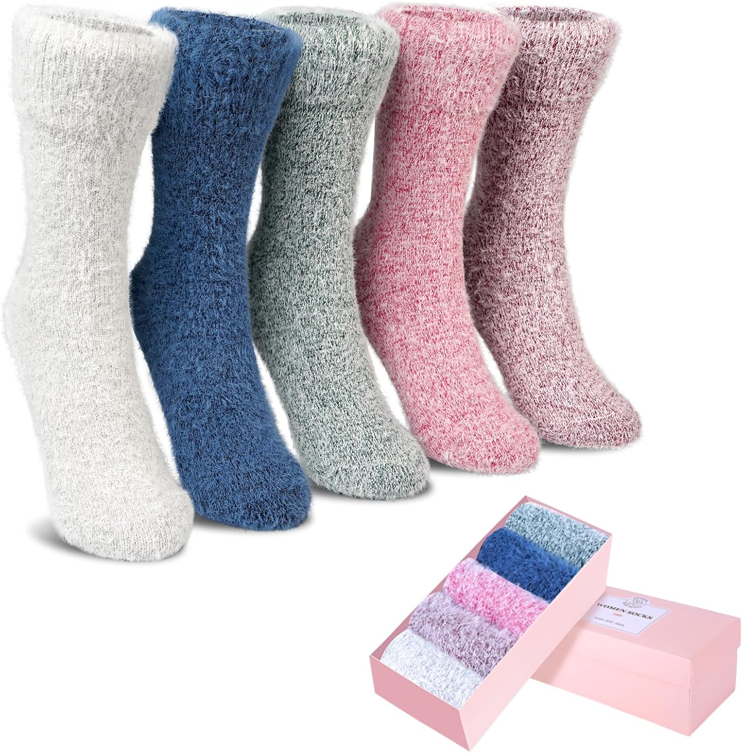 SISOSOCK Fuzzy Socks for Women Cozy Soft Warm Socks Casual Home Sleep Comfy Sock...