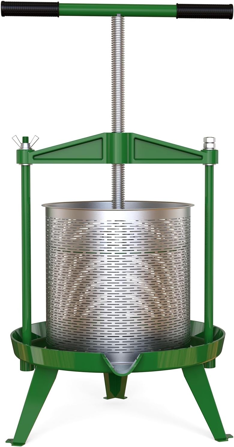 3.69 Gallon Heavy-duty Cross-beam Stainless Steel Fruit and Wine Press(Green) 3....