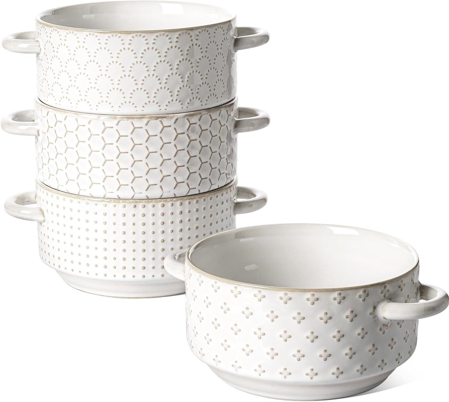 LE TAUCI Soup Bowls with Handles, 20 oz French Onion Soup Crocks, Stackable Soup...