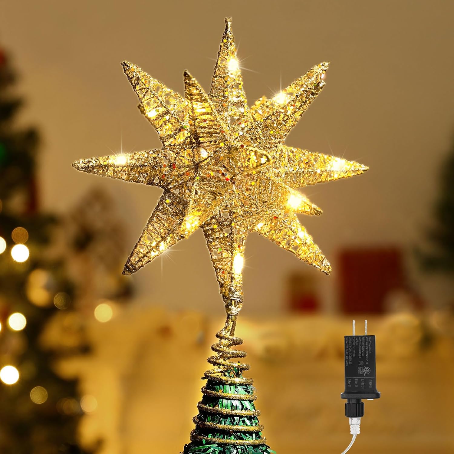 Lewondr Christmas Star, Unique Tree Topper with 3D Design, Special Decorative Tr...