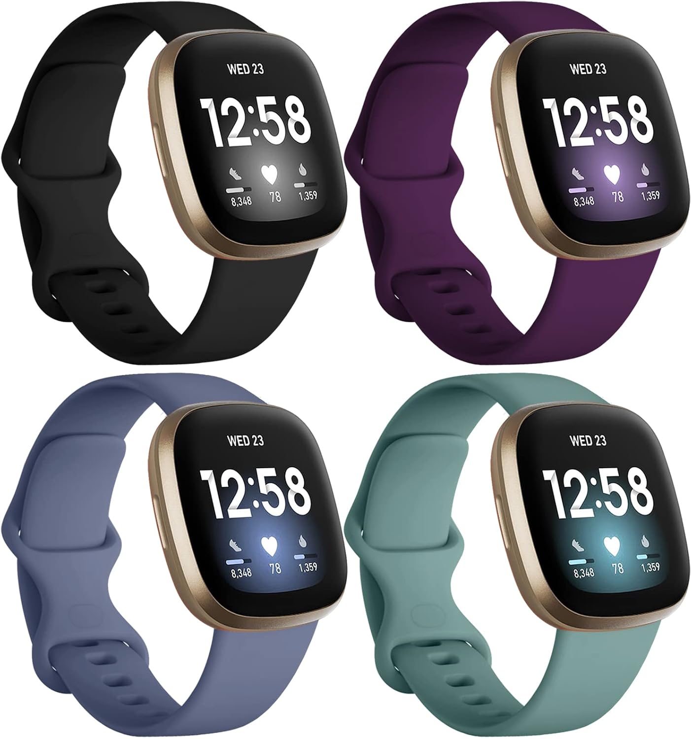 Dirrelo Bands, Compatible Replacement Wristband for Fitbit Sense/Versa 3/Versa 4...