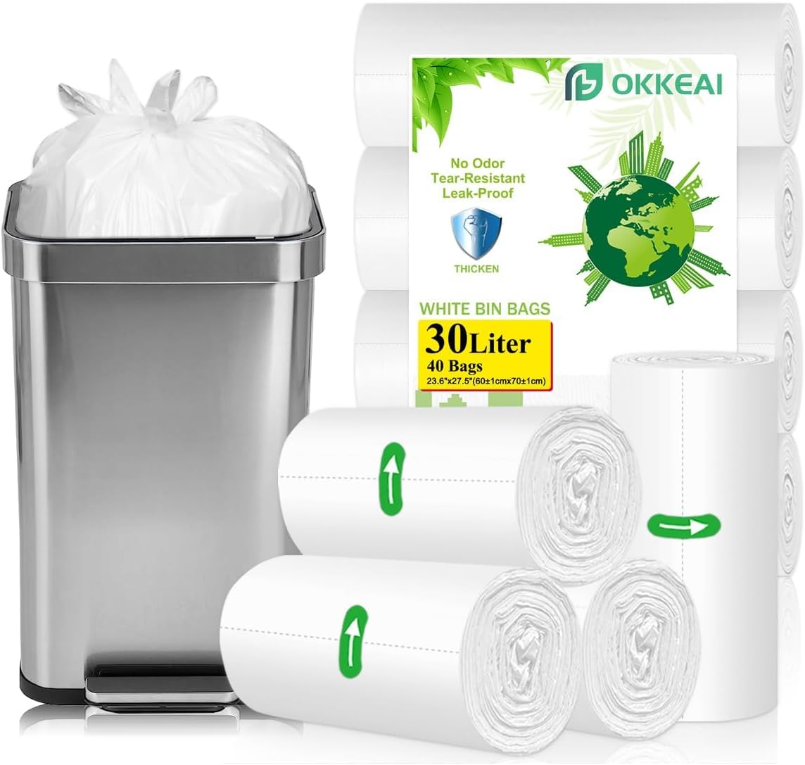 OKKEAI Bin Bags, Special Garbage Bags for Medium Trash Bins, Innovative Kitchen...