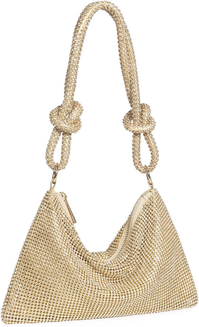Rhinestone Purse for Women Evening Bag Glitter Sparkly Mini Handbags Gold