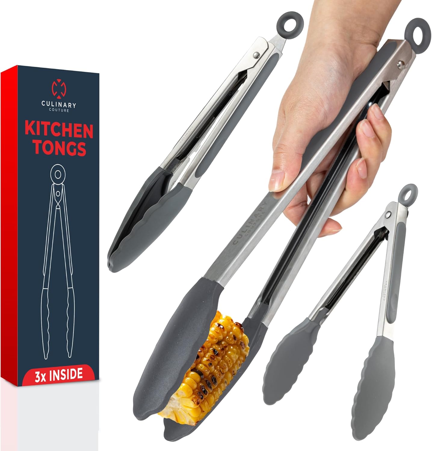 Silicone Kitchen Tongs, Special Cooking Utensils with Silicone Tips, Innovative...