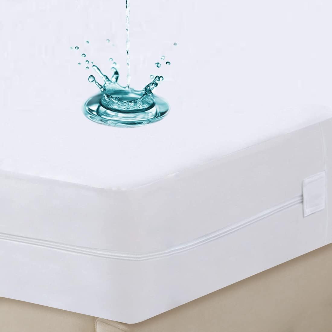 Queen Waterproof Zippered Mattress Encasement, Breathable, Noiseless, Machine-Wa...