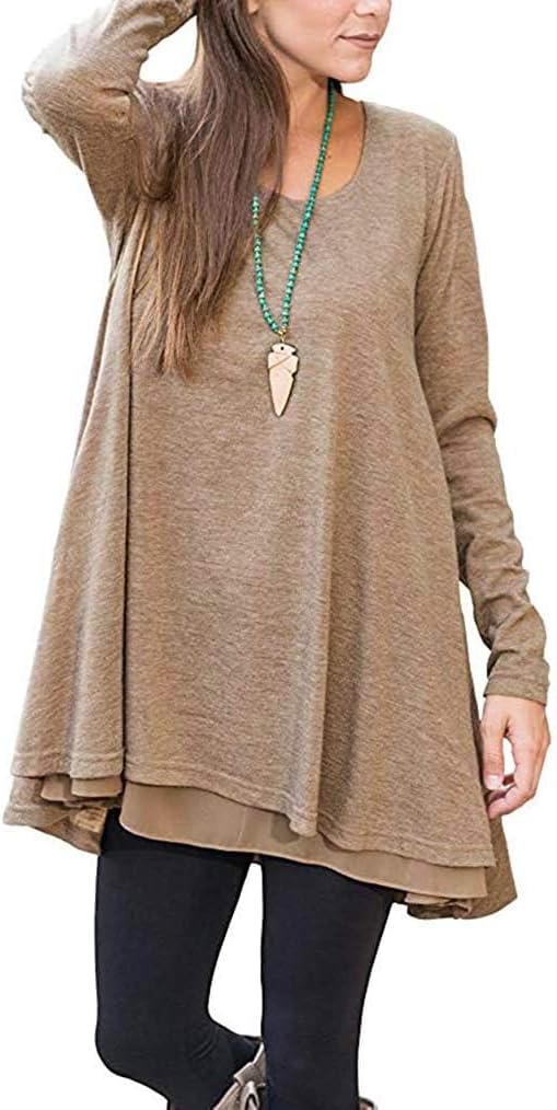 Poetsky Long Sleeve Top, Special Women's Tunic Top with Solid Color, Affordable...