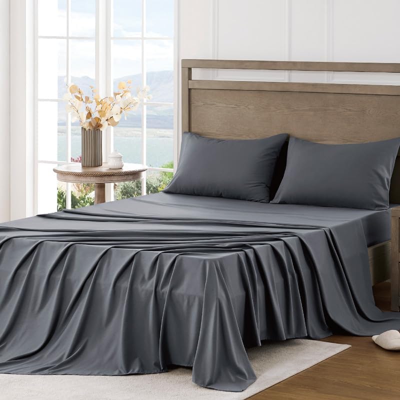 FreshCulture Queen Sheet Set - Ultra Soft Sheets for Queen Size Bed - Brushed Mi...