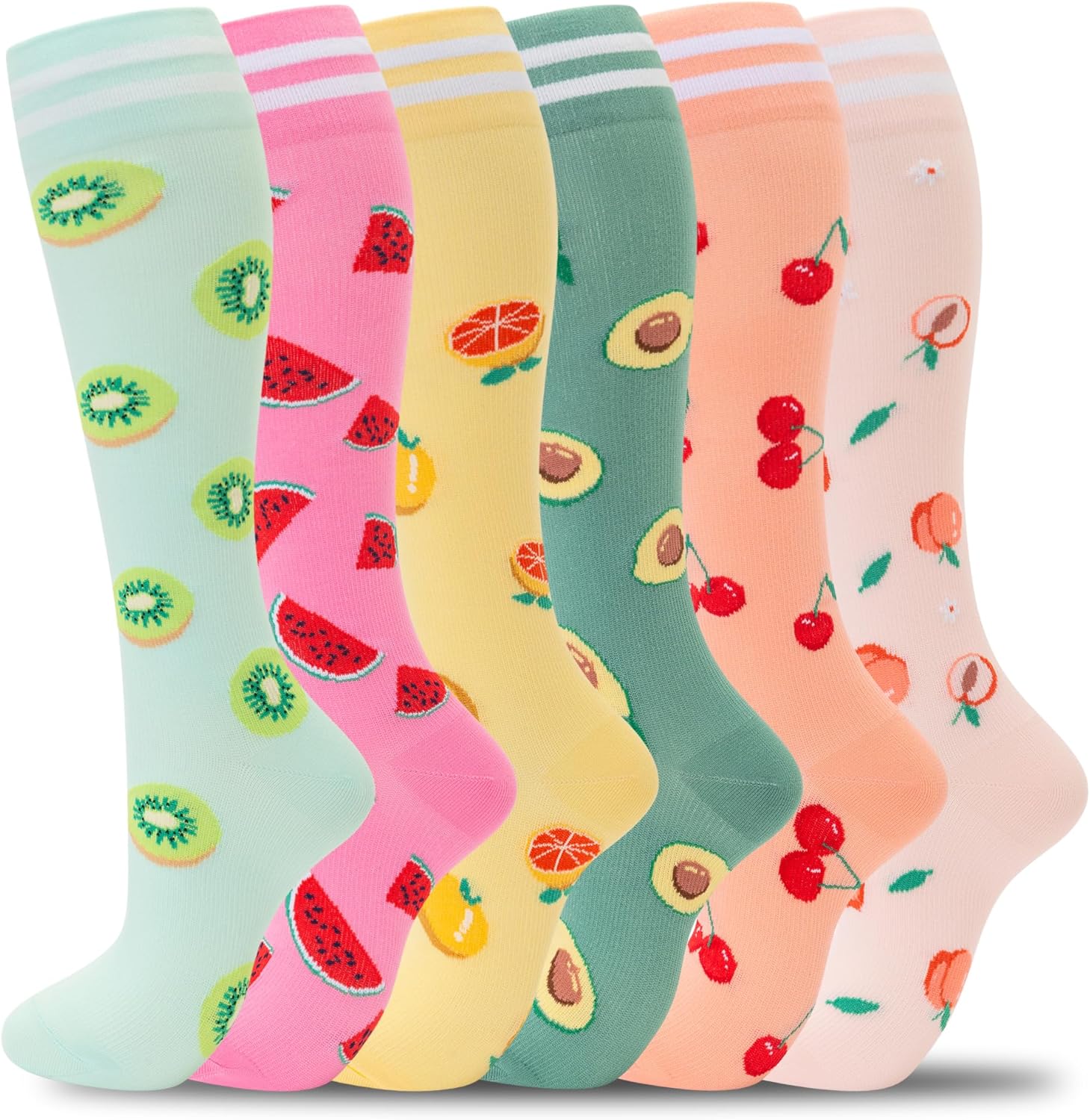 fenglaoda Compression Socks for Women Men Support Circulation 6 Pairs Socks For...