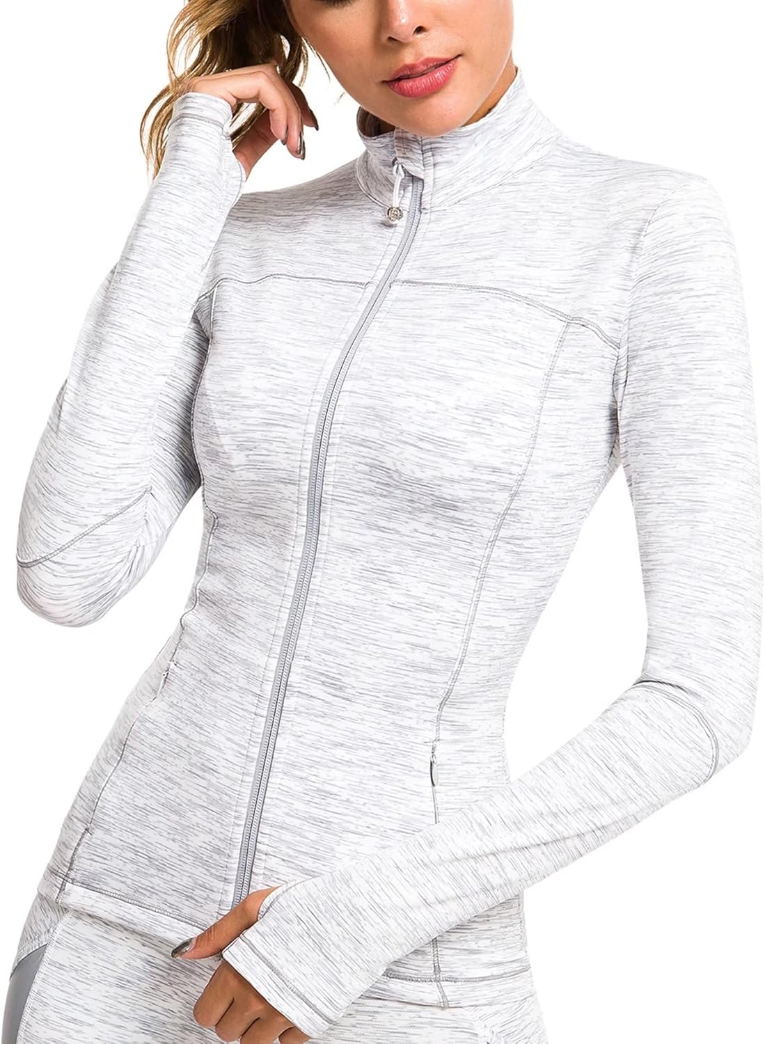 QUEENIEKE Womens Running Jackets Athletic Workout Scrub Jacket Track Full Zip Up...