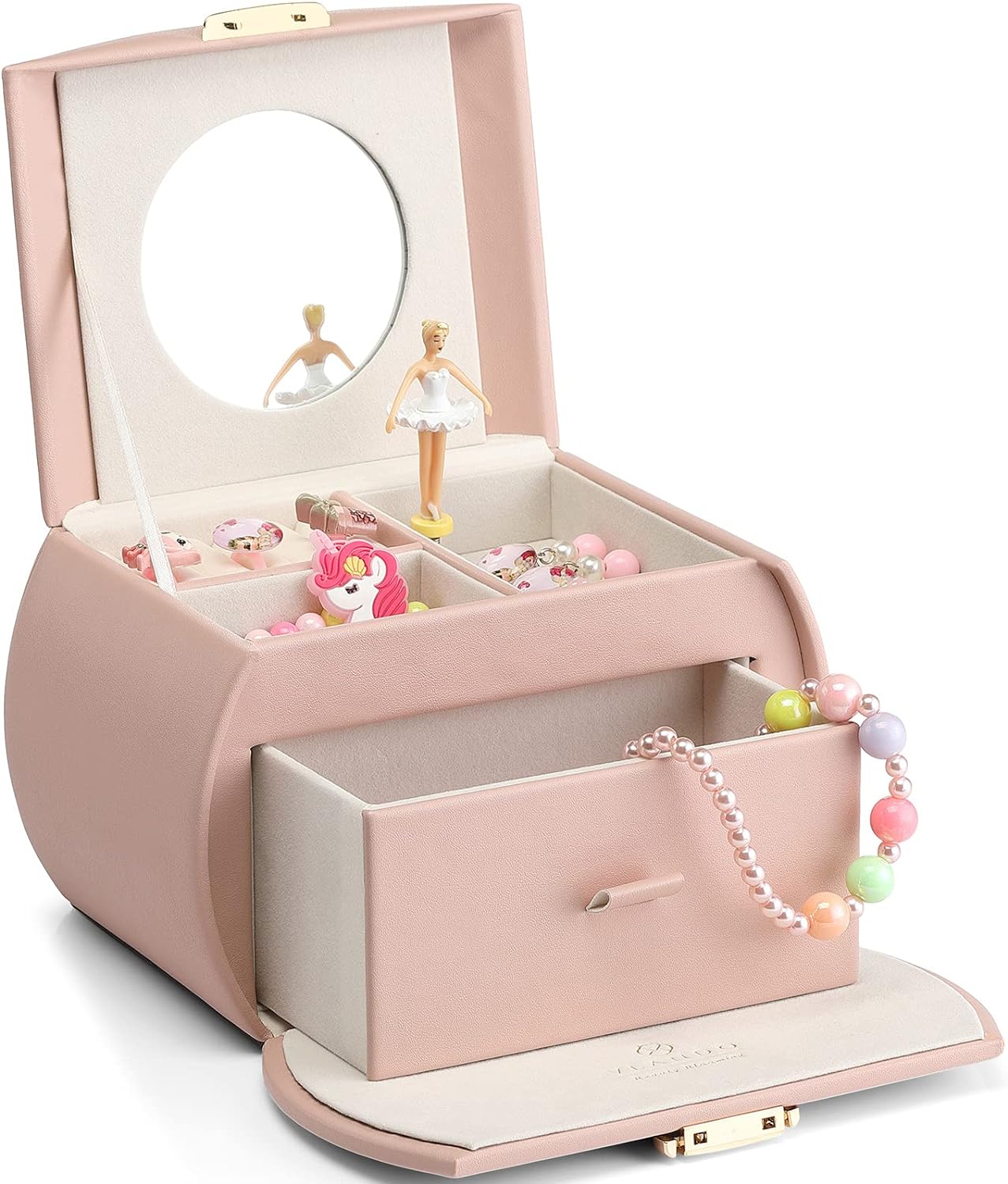 Vlando Kids Musical Jewelry Box for Girls with Dra...