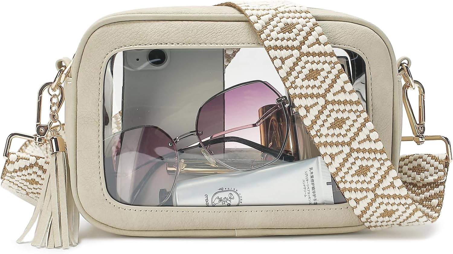 LOXOMU Clear Crossbody Bag Stadium Approved - Waterproof Clear Purses for Women...