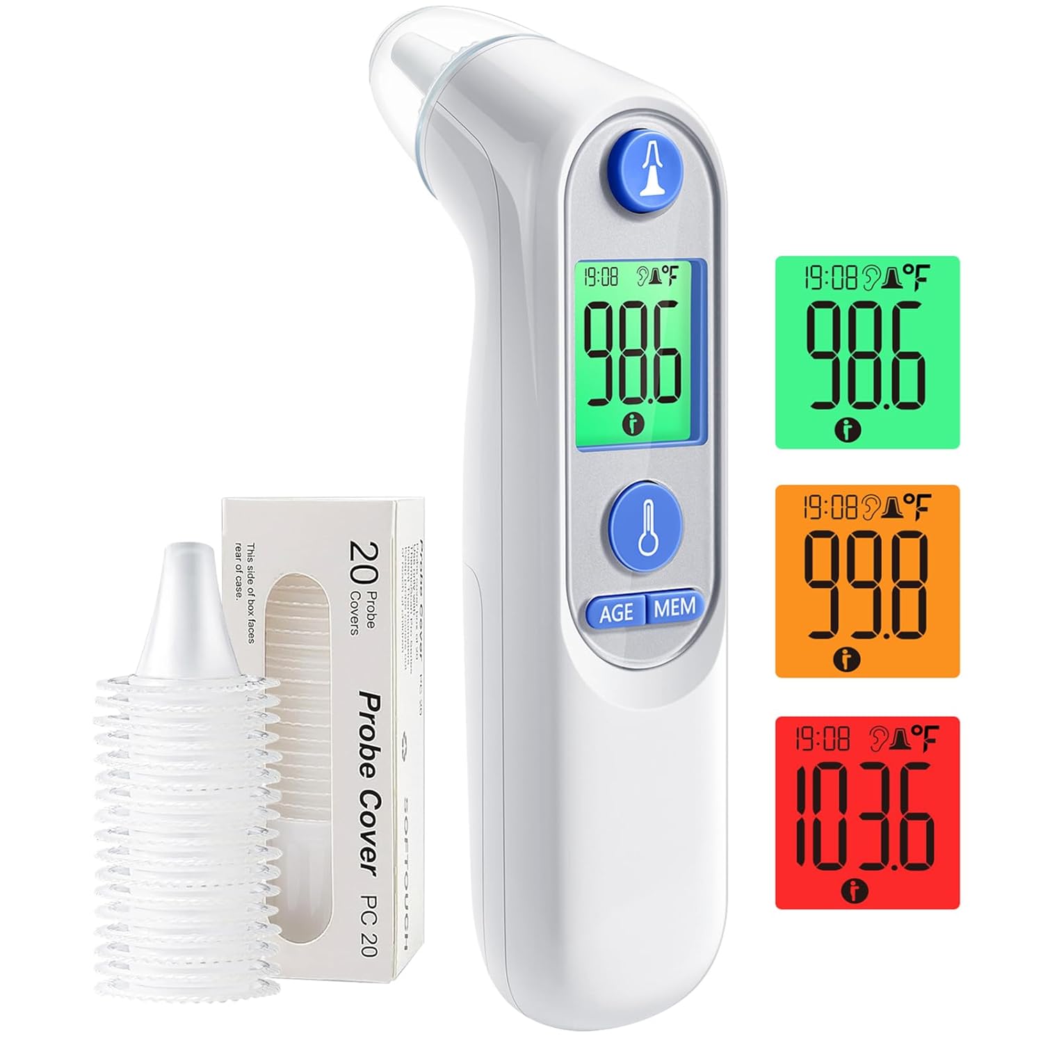 Ear Thermometer, Digital Ear Thermometer for Kids and Adults, High Accuracy Baby...