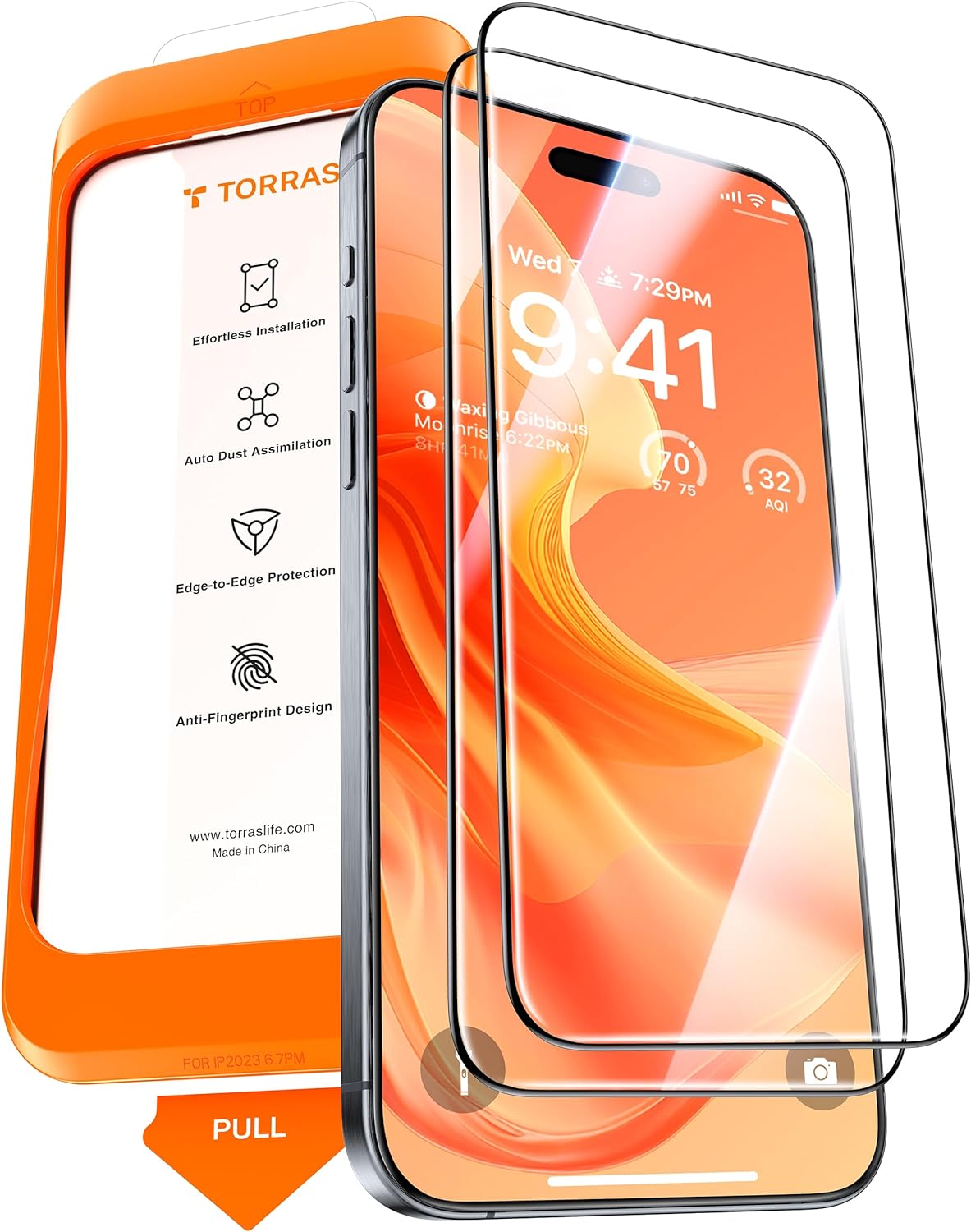 TORRAS Top-Notch Diamond Shield for iPhone 15 Pro Max Screen Protector [ 9H+ Mil...