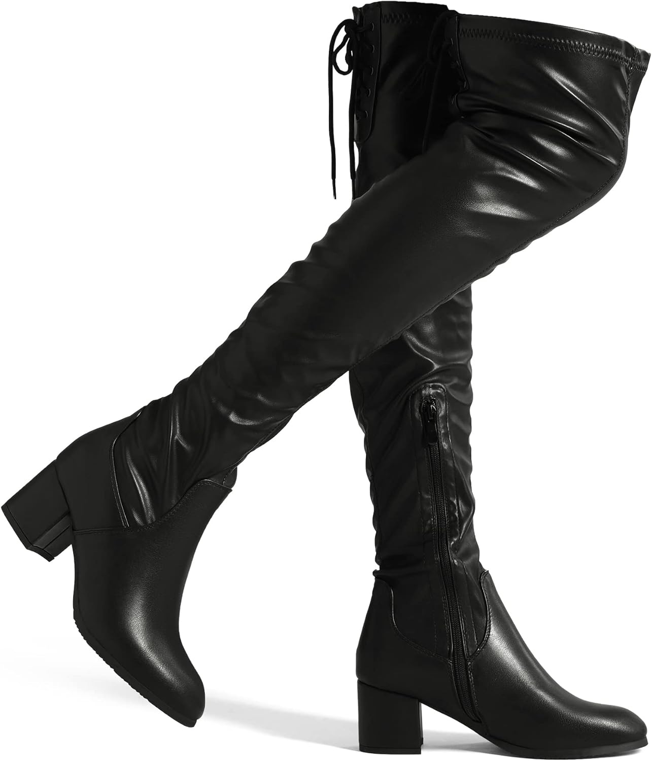DREAM PAIRS Women's Over The Knee Thigh High Boots, Special Chunky Heel Boots, S...