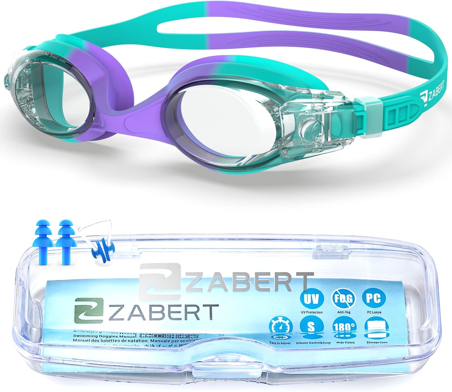 ZABERT K1 Kids Swimming Goggles, Special Goggles for Age 3-12 Years Old Kids, In...