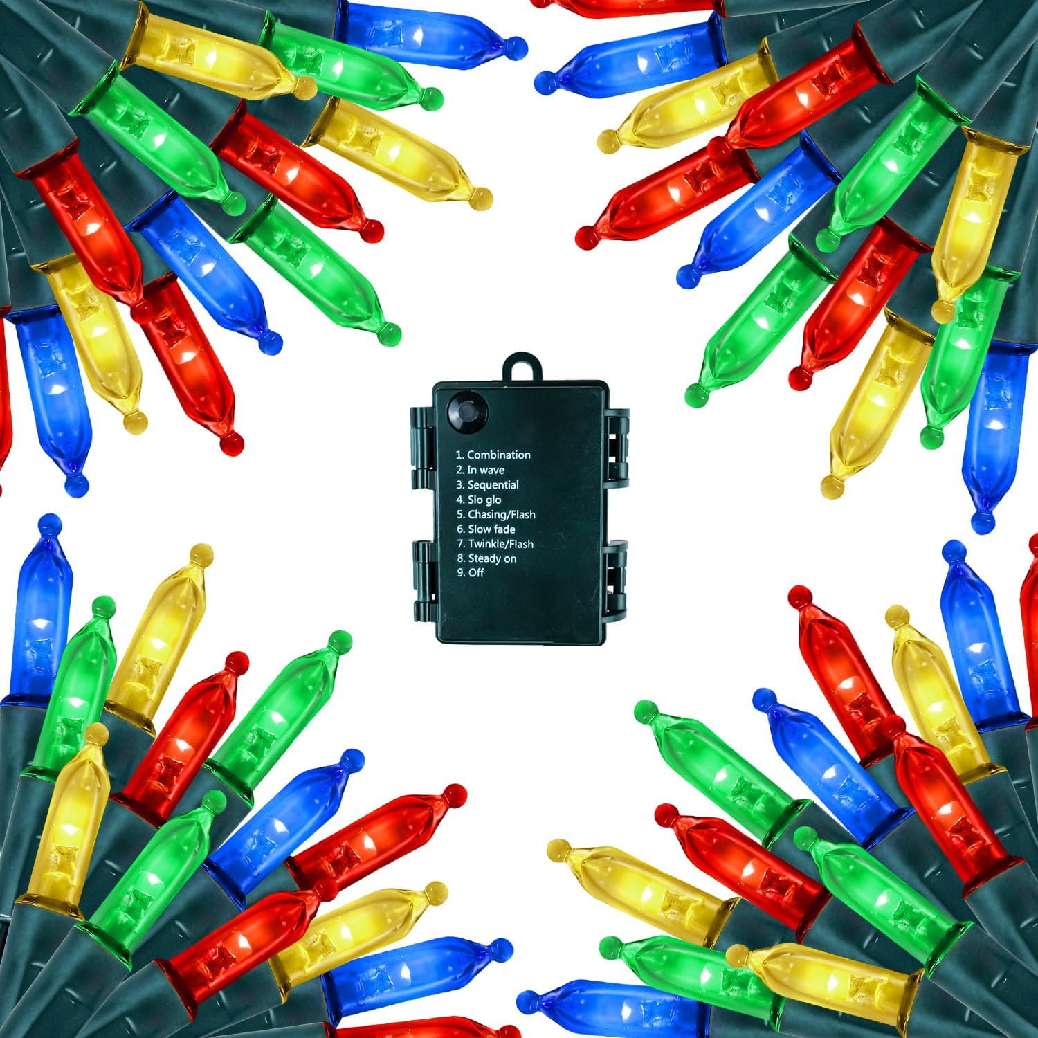 Christmas Lights Battery Operated, 4 Pack Total 64FT 200LED String Lights with T...