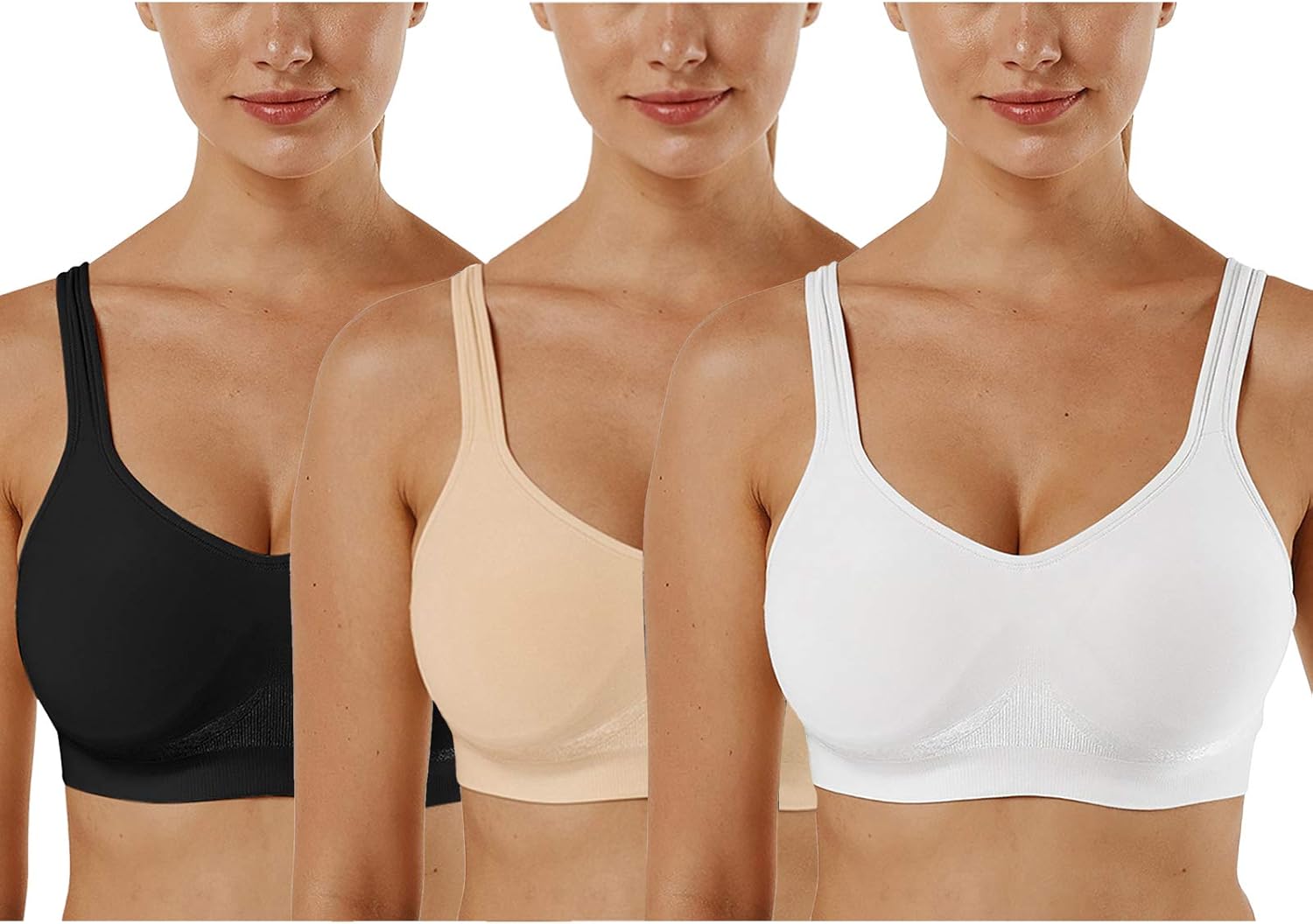 Vertvie Women's Wirefree Bras, Special Seamless Full Coverage Bras, Innovative P...