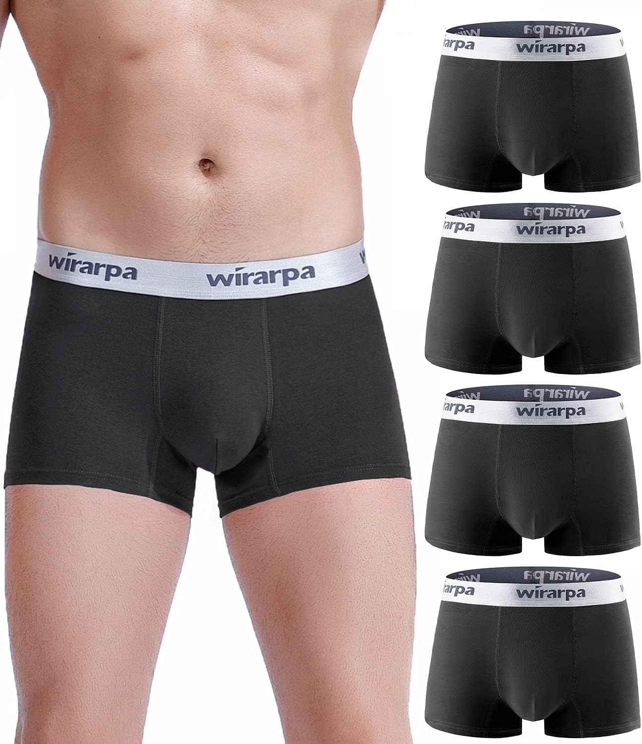 wirarpa Mens Trunks, High-Quality Underwear Cotton Boxer Briefs, Comfortable Und...