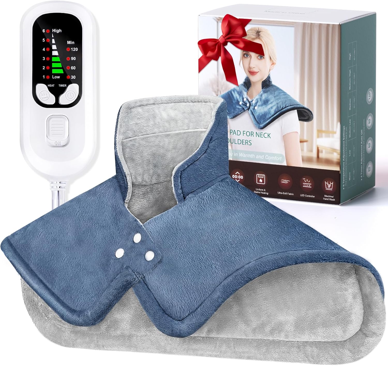 Heating Pad for Neck and Shoulders and Back, 2lb Weighted Neck Heating Pad for B...