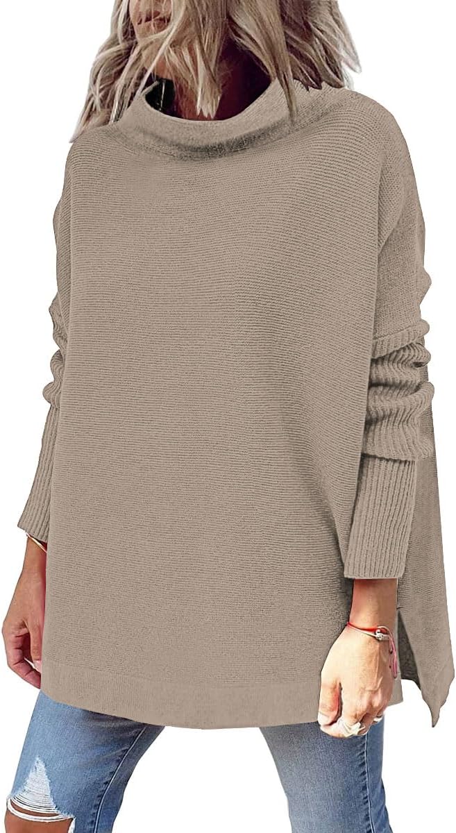 LILLUSORY Women's Mock Turtleneck Sweater, Special Oversized Long Sleeve Casual...