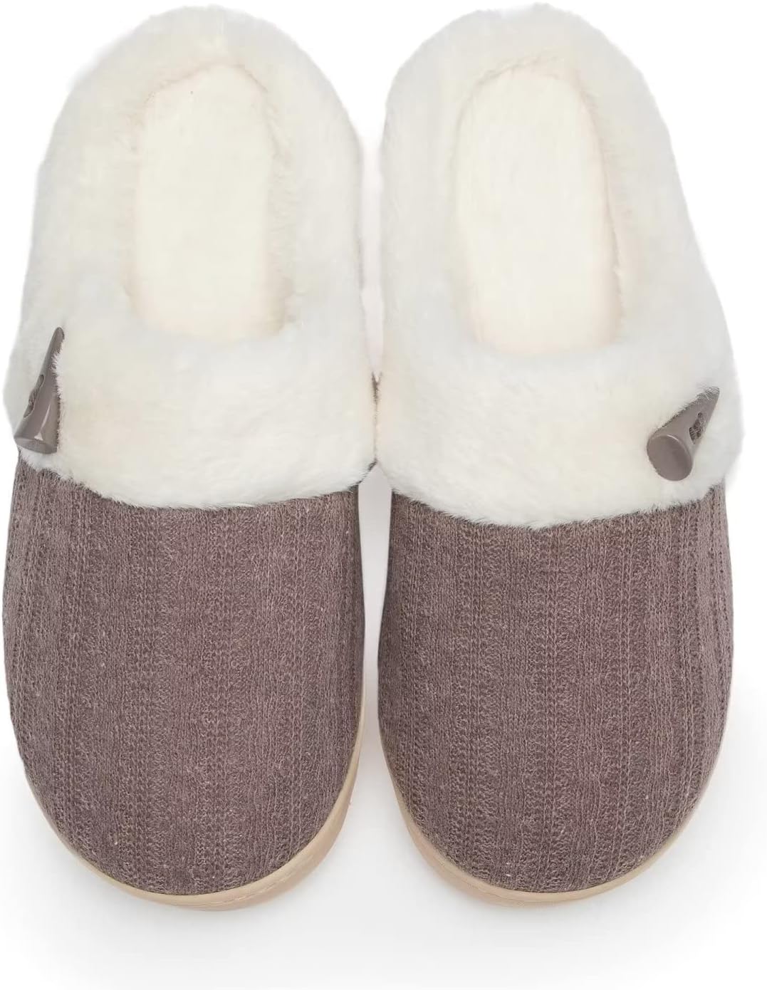 NineCiFun Women's Slip on Fuzzy House Slippers Memory Foam Slippers Scuff Outdoo...