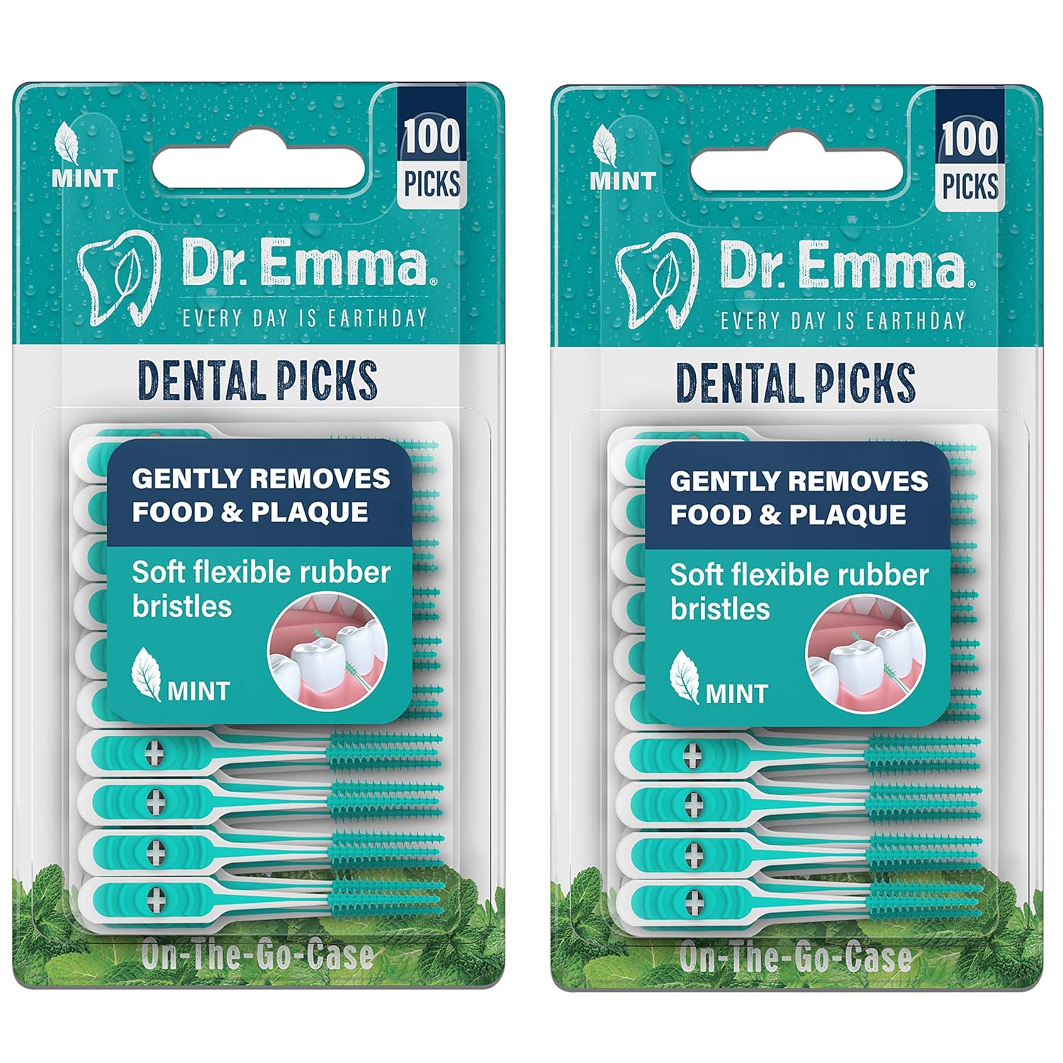 Dental Picks Mint Brush Picks 100Ct/Pack, 2 Packs (200Ct) Mint 100 Count (Pack o...
