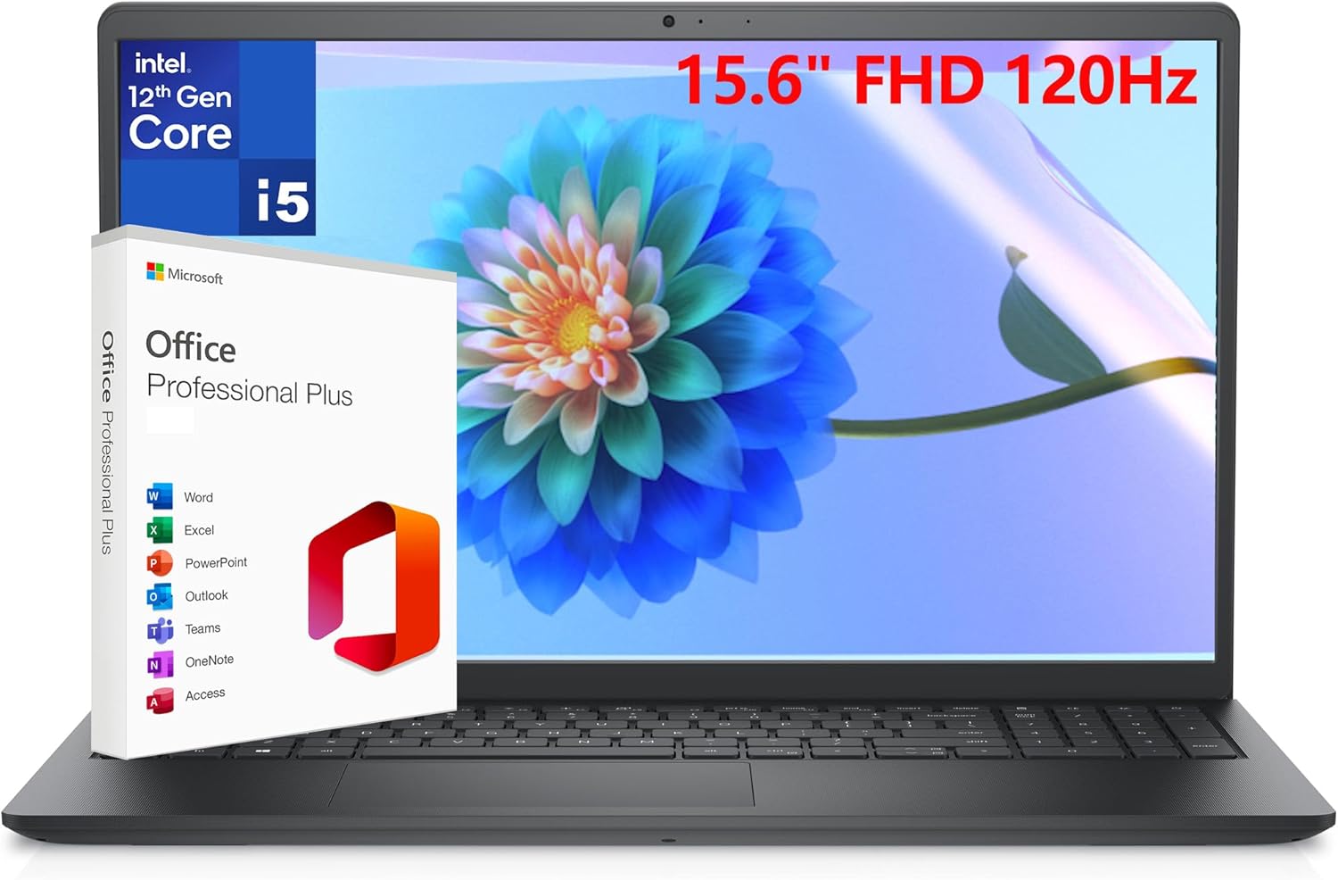 Dell 15 15.6" FHD 120Hz Business Laptop Computer, 12th Gen Intel 10-Core i5-1235...