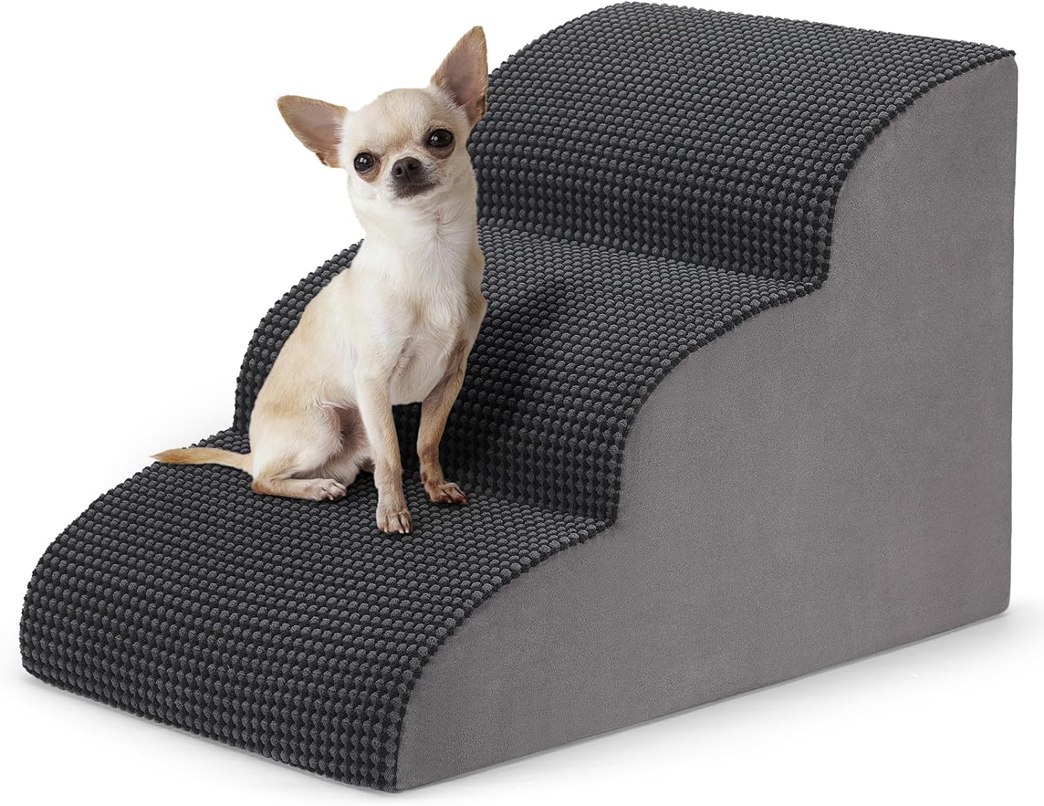 Dog Stairs Ramp for Small Dogs, 3-Step Dog Steps for Bed and Couch High Density...