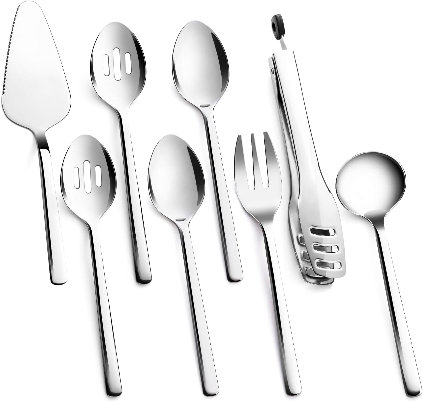 KINGSTONE Large Hostess Serving Utensils Sets,18/10 Stainless Steel Heavy Duty 1...