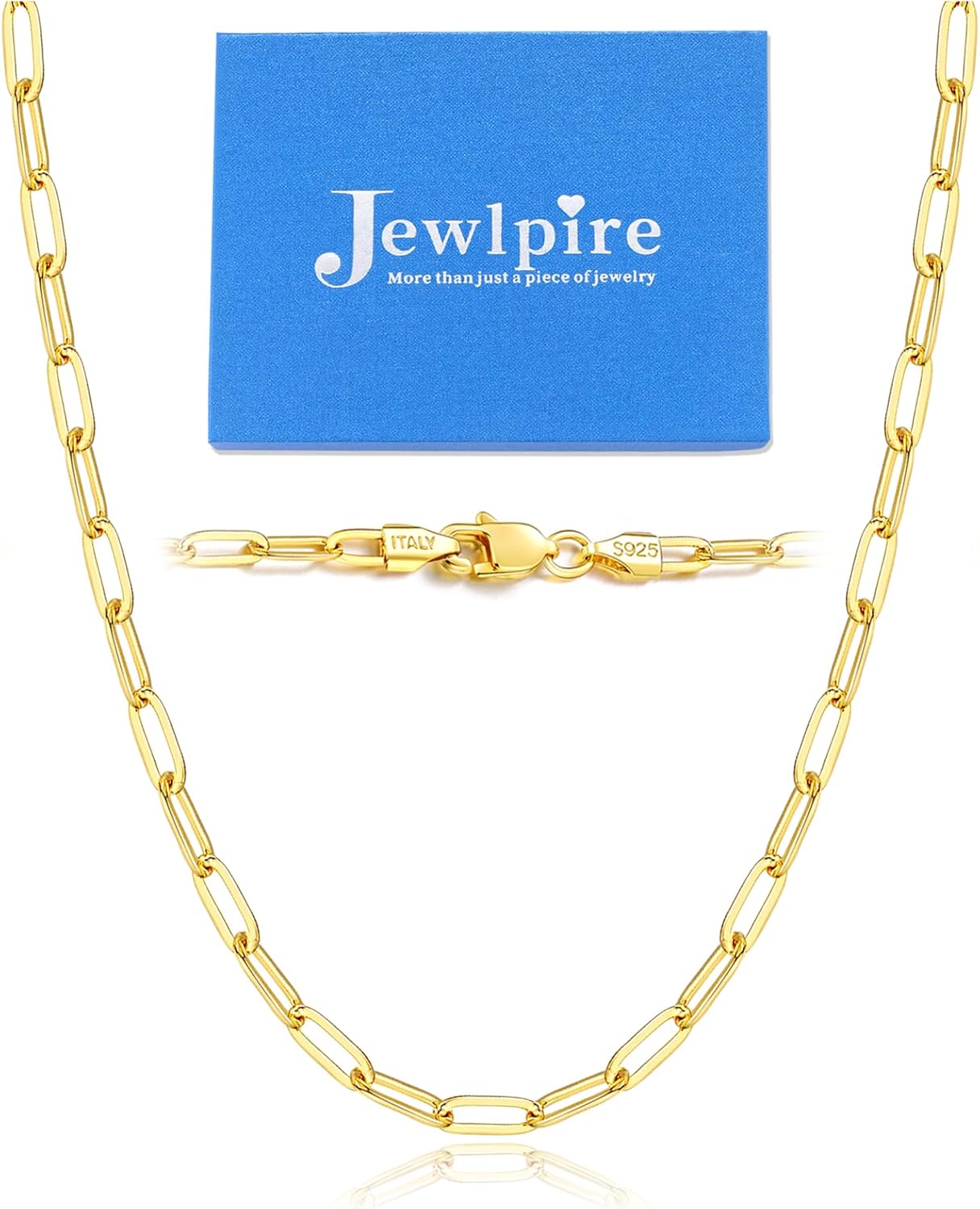 Jewlpire Italian Solid 14K Real Gold Over 925 Sterling Silver Necklace, Special...